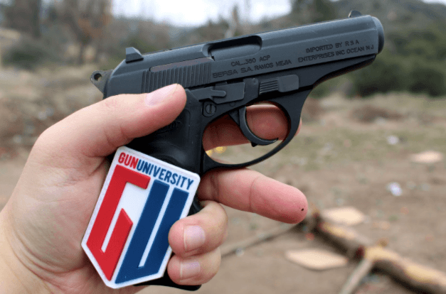 Man holding the Bersa Firestorm
