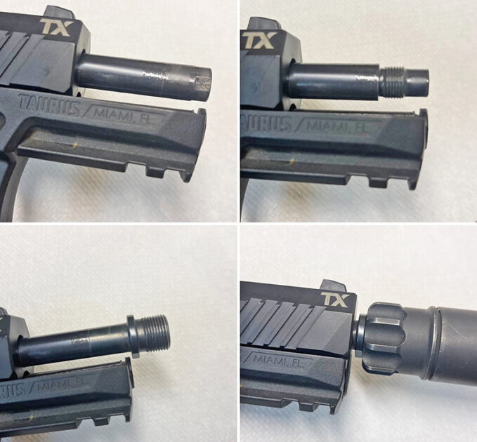 The TX-22 barrel is suppressor-ready. 