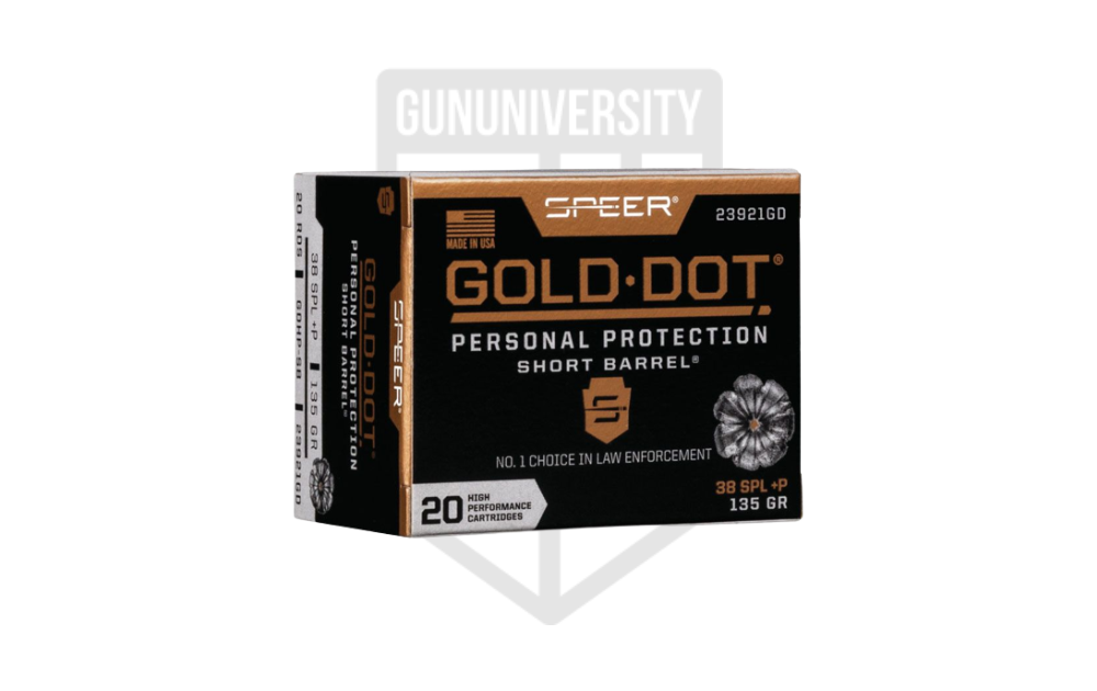Gold Dot Short Barrel Personal Protection 38 Special +P 135 Grain