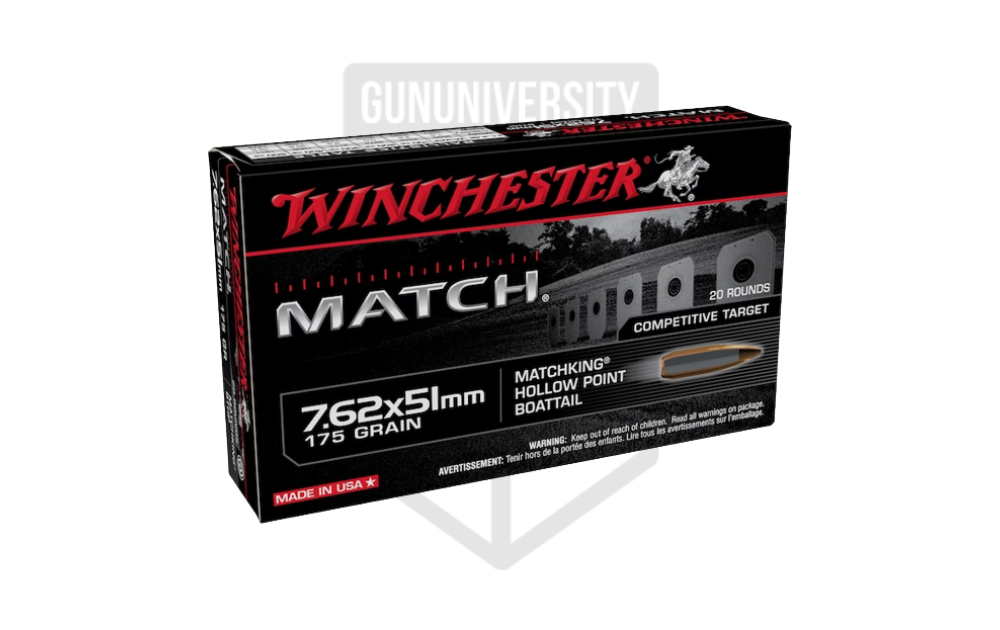 Winchester Match 7.62x51mm NATO 175 Gr HPBT Ammo